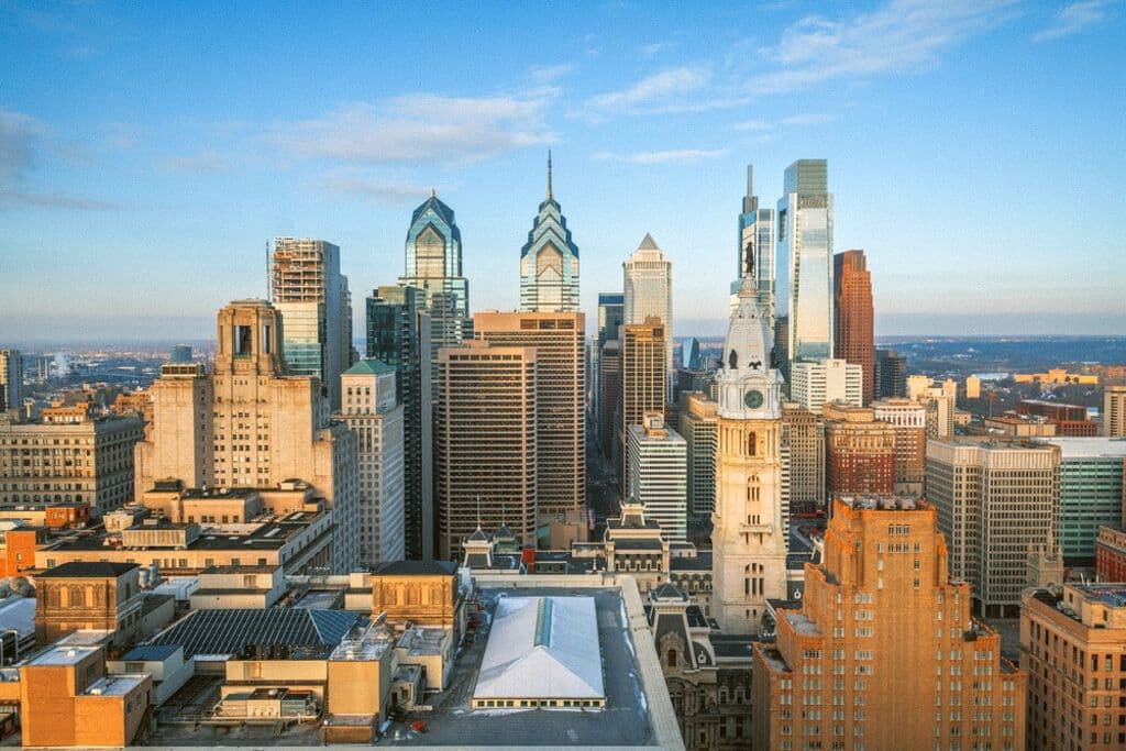 Vue aérienne de Philadelphie