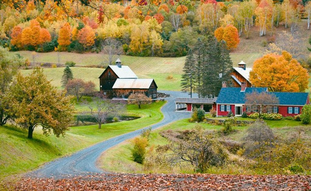 Les paysages d'automne dans le Vermont