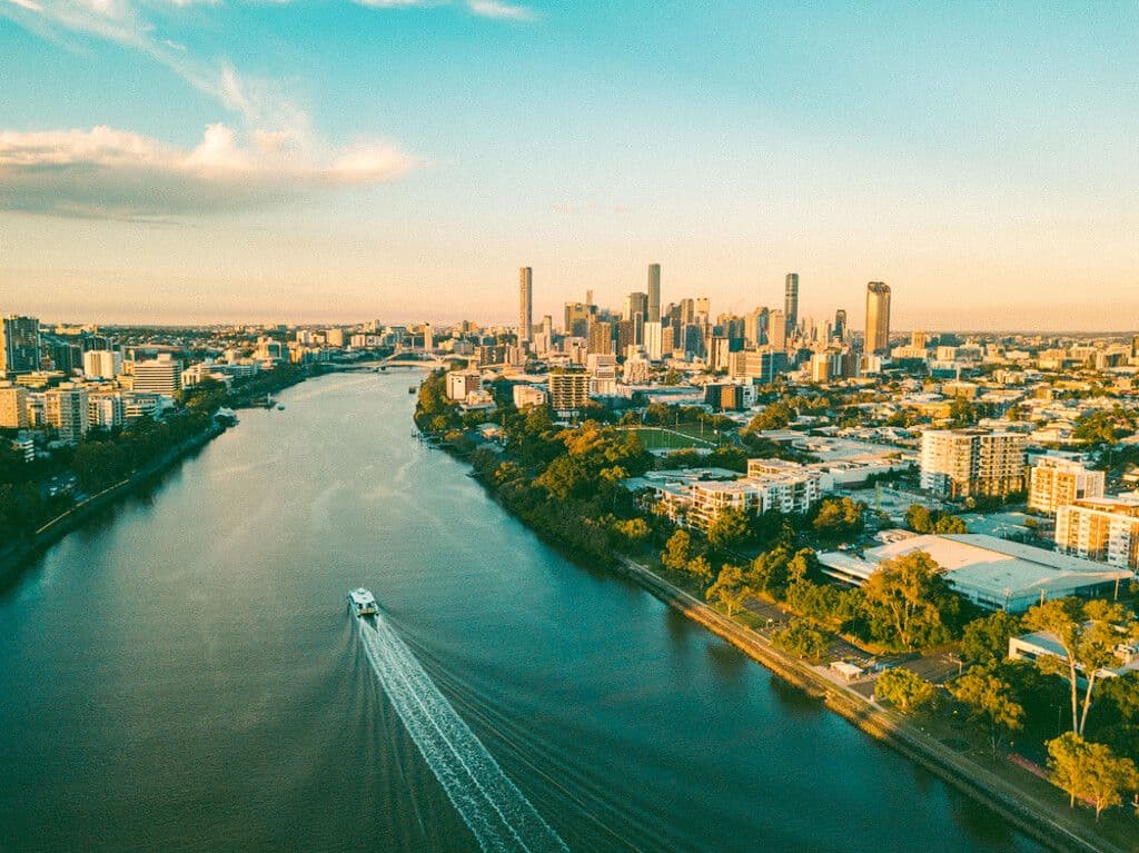 Vue aérienne de Brisbane