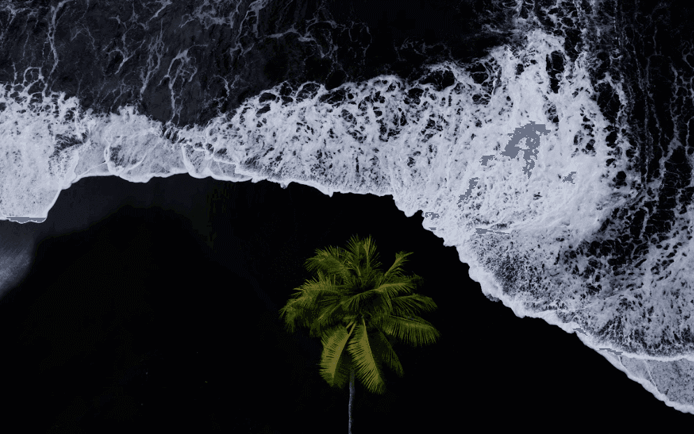 Plage de sable noir, Tahiti