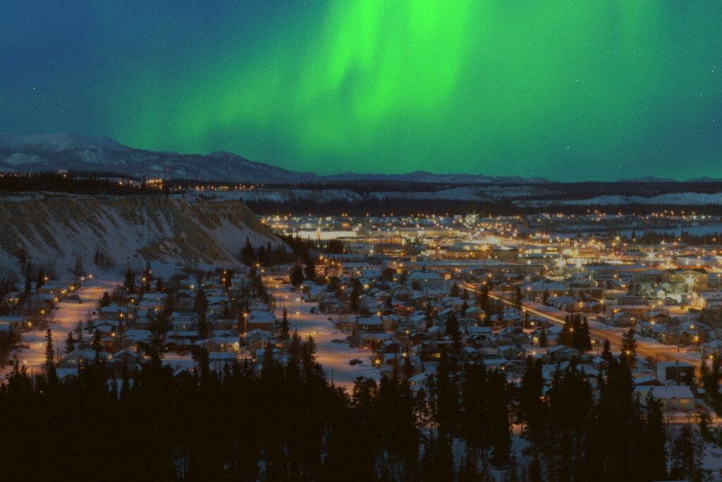 Aurores boréales à Whitehorse, Canada