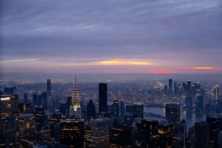 New York city au sunset