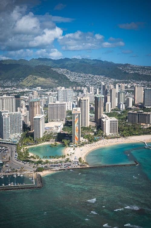 Vue aérienne sur Honolulu