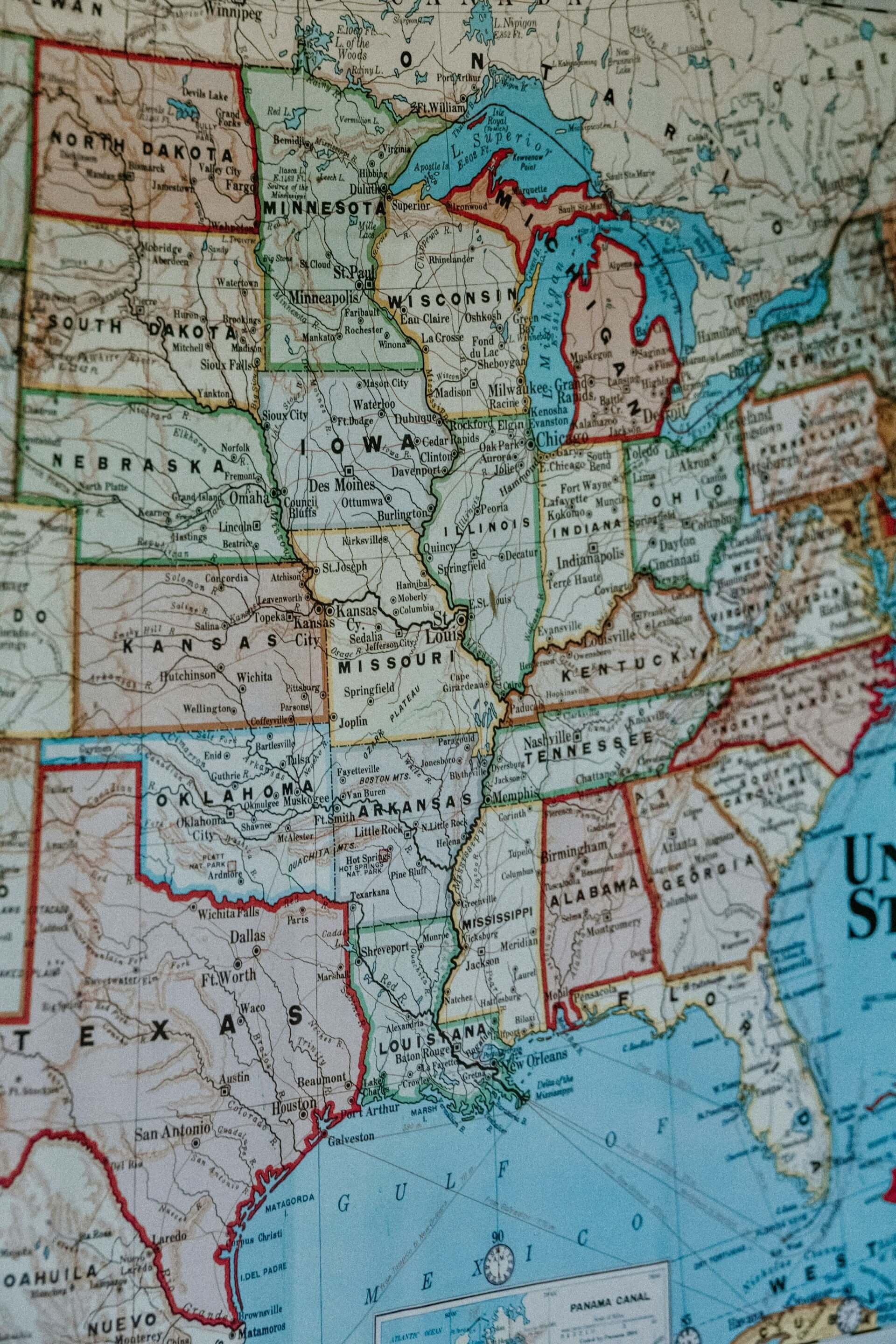 Carte des USA